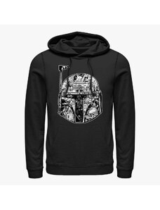 Pánská mikina Merch Star Wars: Classic - Boba Helmet Story Unisex Hoodie Black