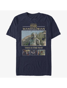 Pánské tričko Merch Star Wars: The Mandalorian - MandoMon Epi6 United Against Unisex T-Shirt Navy Blue