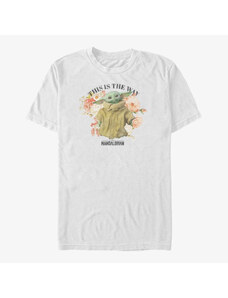 Pánské tričko Merch Star Wars: The Mandalorian - Floral The Child Unisex T-Shirt White