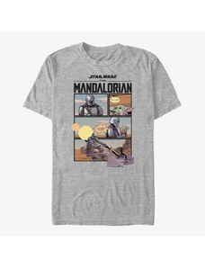 Pánské tričko Merch Star Wars: The Mandalorian - Mando Comic Unisex T-Shirt Heather Grey
