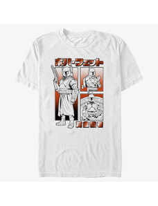 Pánské tričko Merch Star Wars: The Mandalorian - Boba Manga Unisex T-Shirt White