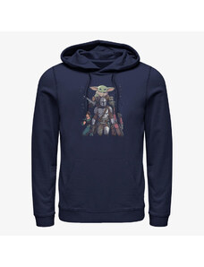 Pánská mikina Merch Star Wars: The Mandalorian - Mandalorian Movie Poster Unisex Hoodie Navy Blue