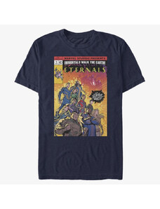 Pánské tričko Merch Marvel The Eternals - Halftone Cover Unisex T-Shirt Navy Blue