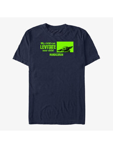 Pánské tričko Merch Star Wars: The Mandalorian - Levitate Child Unisex T-Shirt Navy Blue