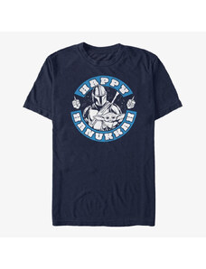 Pánské tričko Merch Star Wars: The Mandalorian - Mando Hanukkah Unisex T-Shirt Navy Blue