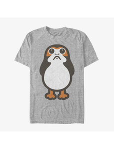 Pánské tričko Merch Star Wars: Last Jedi - Big Porg Unisex T-Shirt Heather Grey