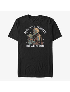 Pánské tričko Merch Star Wars: The Mandalorian - Fourth Be With You Unisex T-Shirt Black