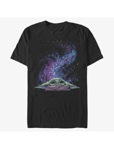 Pánské tričko Merch Star Wars: The Mandalorian - Galaxy Child Peek Unisex T-Shirt Black