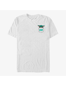 Pánské tričko Merch Star Wars: The Mandalorian - Baby Faux Pocket Unisex T-Shirt White