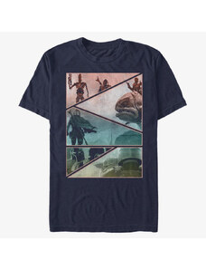 Pánské tričko Merch Star Wars: The Mandalorian - Mandalorian Panels Unisex T-Shirt Navy Blue