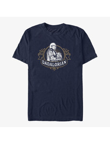 Pánské tričko Merch Star Wars: The Mandalorian - Mando Banner Unisex T-Shirt Navy Blue