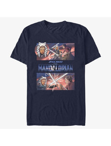 Pánské tričko Merch Star Wars: The Mandalorian - Clash With Ahsoka Unisex T-Shirt Navy Blue