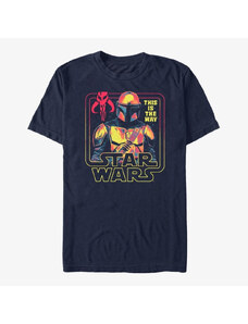 Pánské tričko Merch Star Wars: The Mandalorian - The Protector Unisex T-Shirt Navy Blue