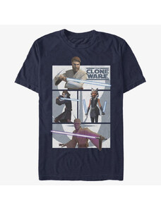 Pánské tričko Merch Star Wars: Clone Wars - Clone Wars Jedi Unisex T-Shirt Navy Blue