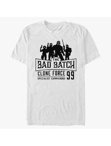 Pánské tričko Merch Star Wars: Clone Wars - Bad Batch Emblem Unisex T-Shirt White