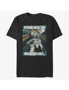 Pánské tričko Merch Star Wars: Classic - Flying Into The Weekend Unisex T-Shirt Black