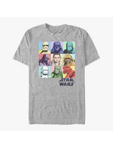 Pánské tričko Merch Star Wars: The Rise Of Skywalker - Pastel Rey Boxes Unisex T-Shirt Heather Grey