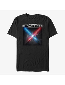 Pánské tričko Merch Star Wars Obi-Wan - Light Saber Clash Unisex T-Shirt Black