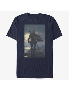 Pánské tričko Merch Star Wars: The Mandalorian - The Way Unisex T-Shirt Navy Blue