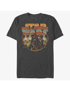 Pánské tričko Merch Star Wars: Last Jedi - Retro Style Unisex T-Shirt Dark Heather Grey