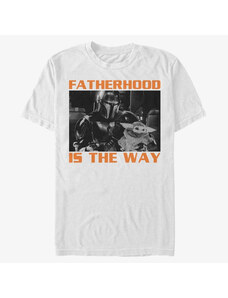 Pánské tričko Merch Star Wars: The Mandalorian - Fatherhood Unisex T-Shirt White