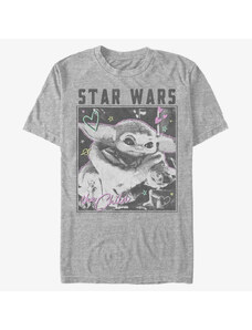 Pánské tričko Merch Star Wars: The Mandalorian - Doodle Photo Unisex T-Shirt Heather Grey