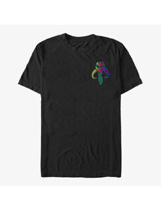 Pánské tričko Merch Star Wars: The Mandalorian - Neon Primary Icon Unisex T-Shirt Black