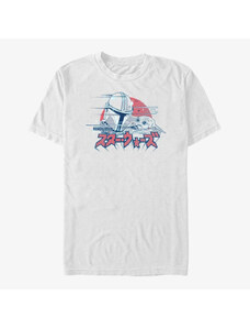 Pánské tričko Merch Star Wars: The Mandalorian - MANDO KANJI Unisex T-Shirt White