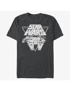 Pánské tričko Merch Star Wars: Last Jedi - Falcon_Strike Unisex T-Shirt Dark Heather Grey