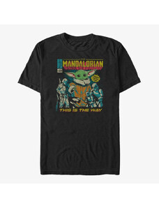 Pánské tričko Merch Star Wars: The Mandalorian - Child Poster Unisex T-Shirt Black