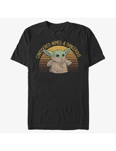 Pánské tričko Merch Star Wars: The Mandalorian - Sunset Cute Yoda Unisex T-Shirt Black