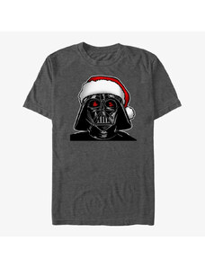 Pánské tričko Merch Star Wars: Classic - Santa Darth Unisex T-Shirt Dark Heather Grey