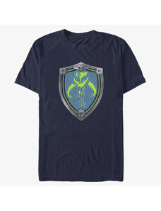 Pánské tričko Merch Star Wars: The Mandalorian - MANDO SHIELD Unisex T-Shirt Navy Blue