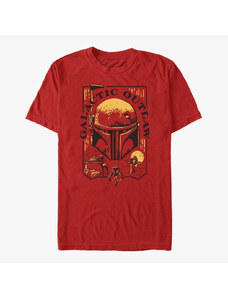 Pánské tričko Merch Star Wars The Book Of Boba Fett - Galactic Outlaw Logo Unisex T-Shirt Red