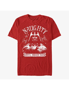 Pánské tričko Merch Star Wars: Classic - Naughty Until Nice Unisex T-Shirt Red