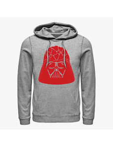 Pánská mikina Merch Star Wars: Classic - Vader Heart Helmet Unisex Hoodie Heather Grey