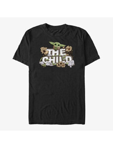Pánské tričko Merch Star Wars: The Mandalorian - Vintage Flower Child Rock Unisex T-Shirt Black