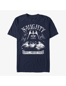 Pánské tričko Merch Star Wars: Classic - Naughty Until Nice Unisex T-Shirt Navy Blue