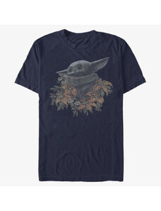 Pánské tričko Merch Star Wars: The Mandalorian - FLOWER CHILD Unisex T-Shirt Navy Blue