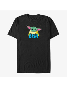 Pánské tričko Merch Star Wars: The Mandalorian - The Child Profile Logo Unisex T-Shirt Black