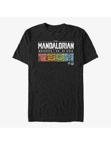 Pánské tričko Merch Star Wars: The Mandalorian - Retro Pop Logo Unisex T-Shirt Black