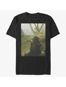 Pánské tričko Merch Star Wars: The Mandalorian - The Child Illustration Unisex T-Shirt Black