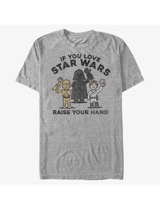 Pánské tričko Merch Star Wars: Classic - Raise Your Hands Unisex T-Shirt Heather Grey