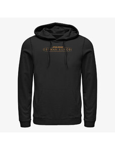 Pánská mikina Merch Star Wars Obi-Wan - Gold Logo Unisex Hoodie Black