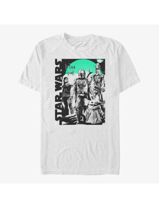 Pánské tričko Merch Star Wars: The Mandalorian - Group Poster Unisex T-Shirt White