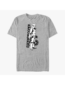Pánské tričko Merch Star Wars: The Mandalorian - Stormtrooper Splatter Unisex T-Shirt Heather Grey
