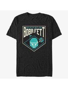 Pánské tričko Merch Star Wars Book of Boba Fett - Galactic Outlaw Badge Unisex T-Shirt Black