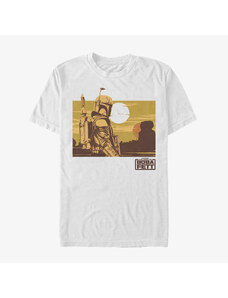 Pánské tričko Merch Star Wars Book of Boba Fett - Boba Landscape Unisex T-Shirt White