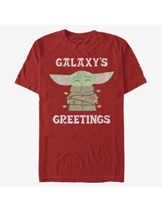 Pánské tričko Merch Star Wars: The Mandalorian - Galaxys Greetings Unisex T-Shirt Red