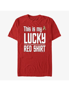 Pánské tričko Merch Paramount Star Trek - Lucky Red Shirt Unisex T-Shirt Red